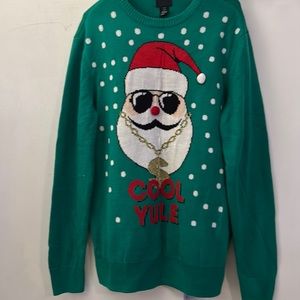 H&M Men's Ugly Christmas Sweater Cool Yule Dollar Sign Green M